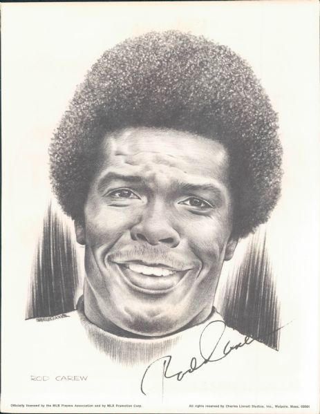 Linnett Scketches (6) Including Rod Carew w/ header card