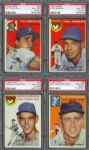 1954 Topps PSA Graded NM-MT 8 (OC) Collection (4)