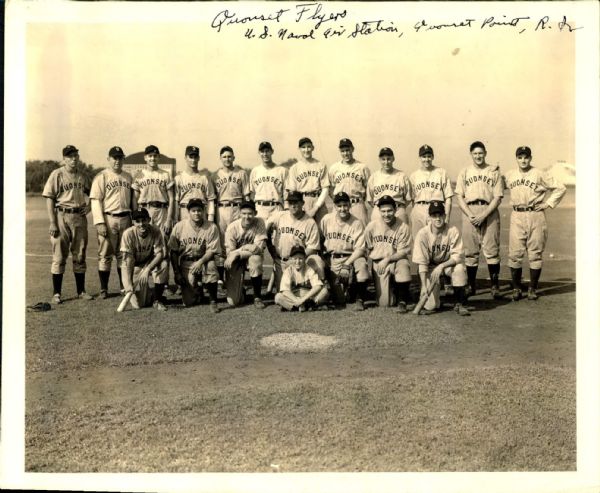 1940s circa Quonset Flyers Team Photo and Correspondence "The Sporting News Collection Archives" Original 8" x 10" Photo (Sporting News Collection Hologram/MEARS Photo LOA)