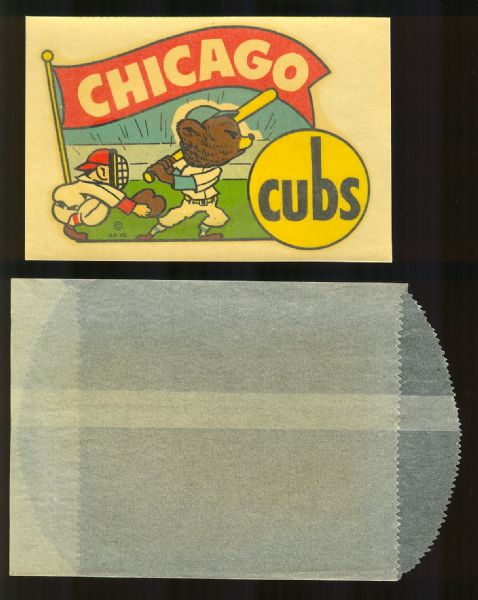 1950s Chicago Cubs Decal w/Original Envelope