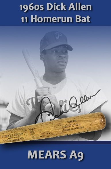 1966-68 Dick Allen H&B Louisville Slugger Professional Model Game Used Bat - Incrbed "11 Homers" - Philadelphia Phillies - (MEARS A9)