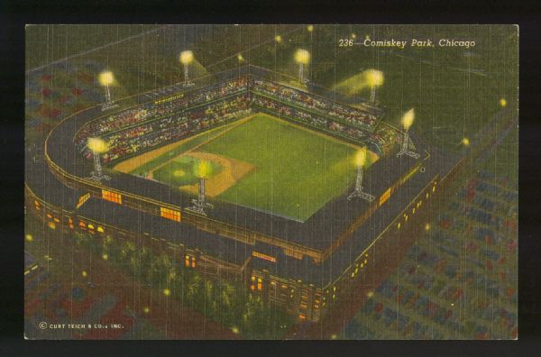 Vintage Linen Chicago White Sox Comiskey Park Postcard