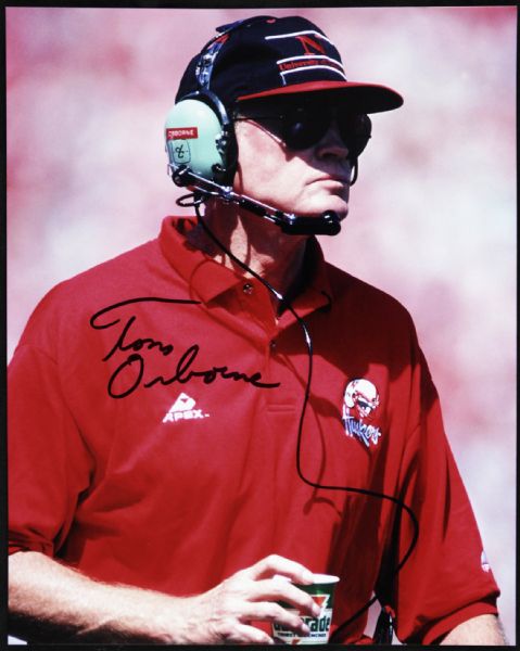 1990s Tom Osborne Univ. of Nebraska Signed 8" x 10" Photo - JSA