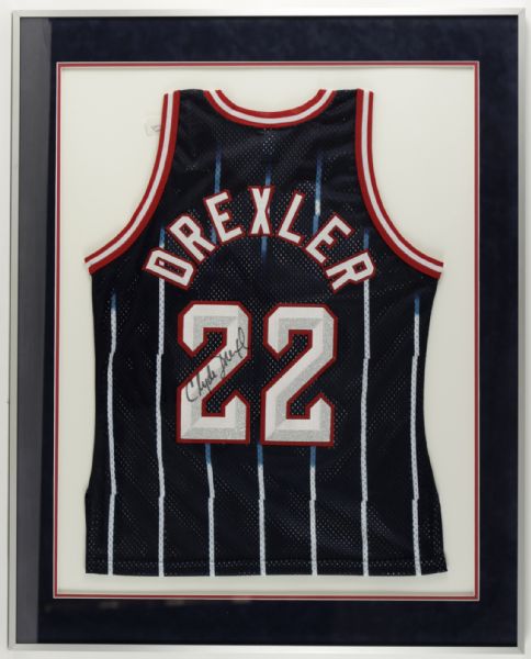 1990s Clyde Drexler Houston Rockets Signed Authentic Jersey - JSA