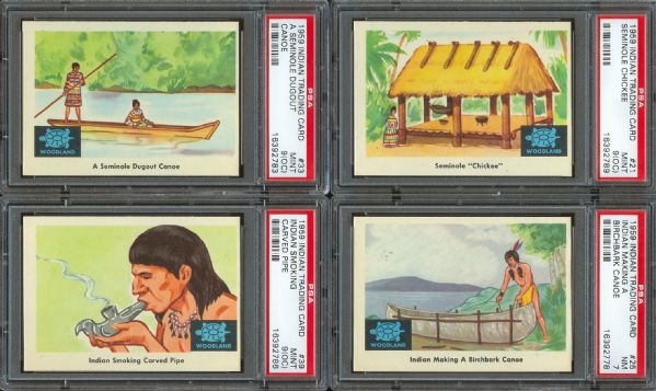 1959 Indian Trading Card PSA Graded Collection (4)
