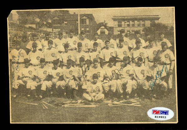 Chicago Cubs Signed  Newspaper Team Photo ( PSA/DNA)