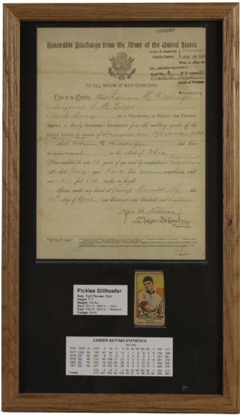 1919 Pickles Dillhoefer Army Discharge Letter Twice Signed  - JSA
