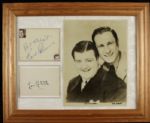 1940-59 Abbot & Costello Signed Display - Signed Index Cards With Vintage Photo - JSA
