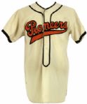 1964 Elmira Pioneers Game Worn Flannel Jersey With 100 Years Patch - Baltimore Orioles Affiliate - (MEARS Auction LOA )
