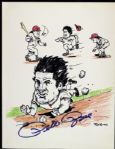 1995 Pete Rose Cincinnati Reds Signed Drawing - JSA