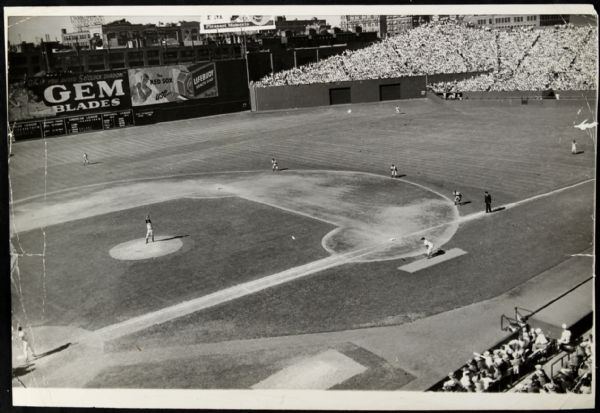 1946 Ted Williams Boston Red Sox Bob Feller Cleveland Indians Fenway Park "TSN Collection Archives" Original 8"x11" Jumbo Oversized Photo (TSN Collection Hologram/MEARS Photo LOA) 1:1, Unique