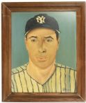 1950s Joe DiMaggio New York Yankees Original Portrait Painting 