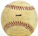 1966 Chicago Cubs Team Signed Baseball w/ 26 Sigs. Incl. Ernie Banks Leo Durocher Ron Santo From Cubs Employee - JSA 