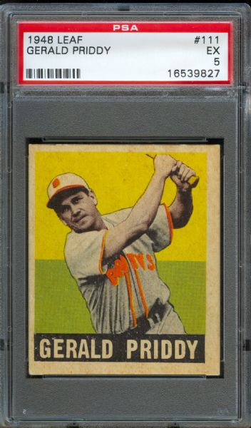 1948 Leaf St. Louis Browns Gerald Priddy #111 PSA EX 5