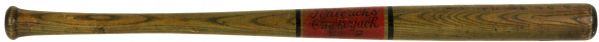 1900s era Hillerichs Crackerjack Painted/Striped No.2 Model Bat - (MEARS Auction LOA)