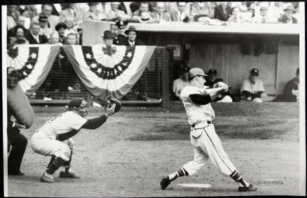 1958 Rare Warren Spahn Batting "The Sporting News Collection Archives" Original First Generation 9" x 14" Choice Jumbo Oversized Photo (TSN Collection Hologram/MEARS Photo LOA) 1:1, Unique