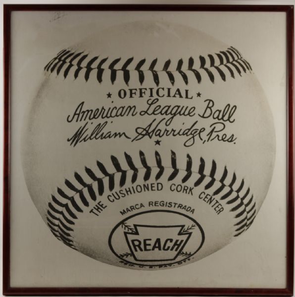 1946-59  Official William Harridge Baseball Store Display - 41 1/2" x 42"