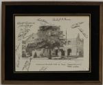 1981 Baseball Hall of Fame Signed Artwork - Burleigh Grimes Joe Cronin Cool Papa Bell - JSA