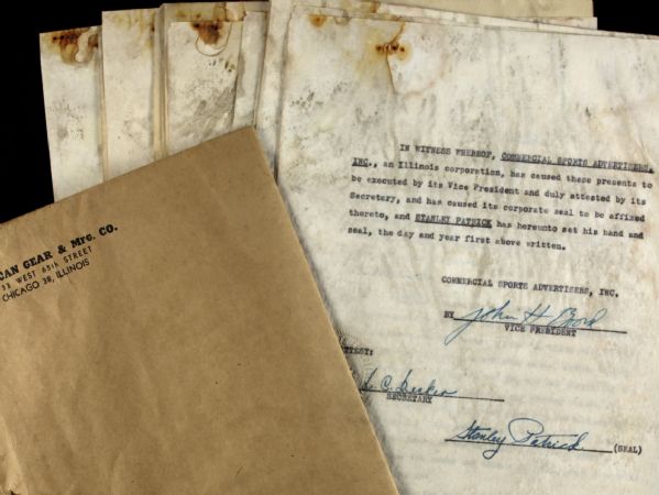 1946-48 Stan Patrick Chicago American Gears Signed Contract - JSA 