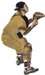 1950s Baseball Player Wooden Figure Sign Milwaukee Braves  - 40 1/2"