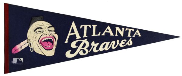 1970s-80s Atlanta Braves Full Size 29" Pennant - Lot of 2