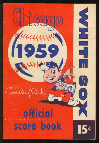 1959 American League Champs Chicago White Sox Scored Program vs Orioles