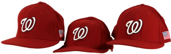 2006 Washington Nationals Game Worn Cap - Lot of 3 (MEARS Auction  LOA)