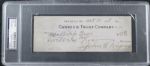 1918 Honus Wagner Pittsburgh Pirates Signed Check - Encapsulated PSA/DNA Holder