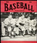 1945 October Baseball Magazine Featuring The Chicago Cubs Pennant Winning Pitching Staff