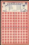 1930s/40s Baseball 1 Cent Punch Board