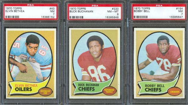 1970 Topps PSA Graded Collection (9) Including Elvin Bethea Rookie