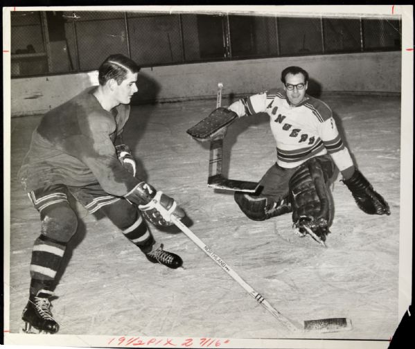 1968 Rod Gilbert Staw Fischler New York Rangers "TSN Collection Archives" Original First Generation 10" x 12" Choice Jumbo Oversized Photo (TSN Collection Hologram/MEARS Photo LOA) 1:1, Unique 
