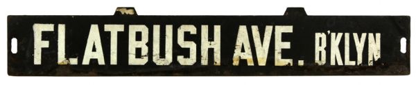 1930-50s Brooklyn Dodgers Flatbush Ave. BKlyn. Street Sign - 25 1/2" 