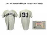 1962 Joe Hicks Washington Senators Road Jersey (MEARS A9.5)