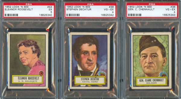1952 Topps Look N See PSA Graded Collection (6)