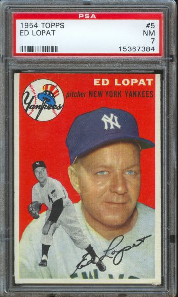 1954 Topps Yankees Ed Lopat #5 PSA NM 7