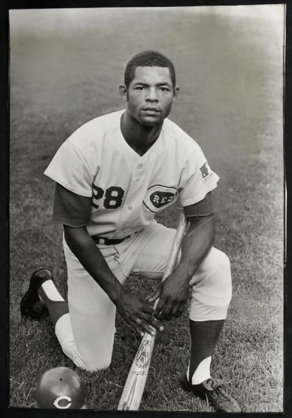 1969 Bobby Tolan Cincinnati Reds "The Sporting News Collection Archives" Original First Generation Choice Jumbo Oversized Photos (TSN Collection Hologram/MEARS Photo LOA) 1:1, Unique - Lot of 2