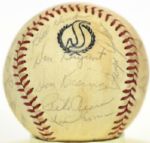 1966 Chicago Cubs Team Signed Baseball w/ 26 Sigs. Incl. Ernie Banks Leo Durocher Ron Santo From Cubs Employee - JSA 