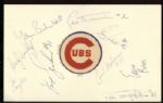 1971 Chicago Cubs Multi-Signed " x " Sheet (9 Signatures) Including Durocher & Banks PSA/DNA