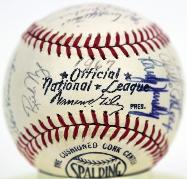 1967 Chicago Cubs Team Signed ONL (Giles) Baseball w/ 26 Sigs. - JSA 