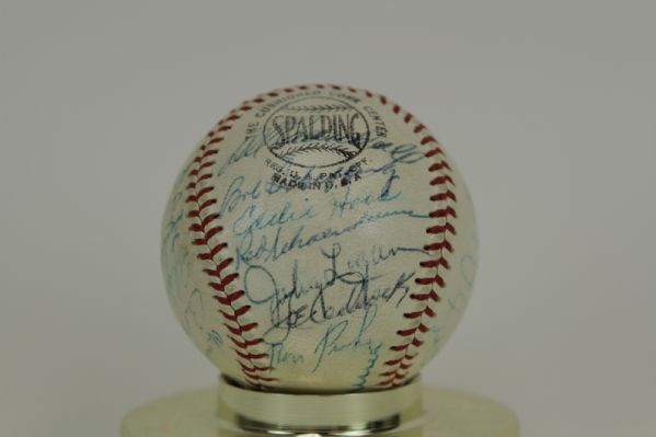 1960 Milwaukee Braves Team Signed ONL (Giles) Baseball w/ 28 Sigs. Incl. Hank Aaron Warren Spahn - JSA