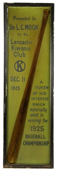 1925 Ken Williams Zinn Beck 100 Professional Model Game Used Bat - Team Signed Presentation Bat (MEARS Auction LOA)