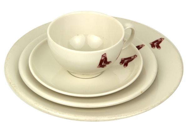 1946 Circa Boston Red Sox China w/ Emblem Embossed on Each Piece