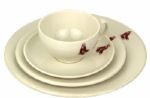 1946 Circa Boston Red Sox China w/ Emblem Embossed on Each Piece