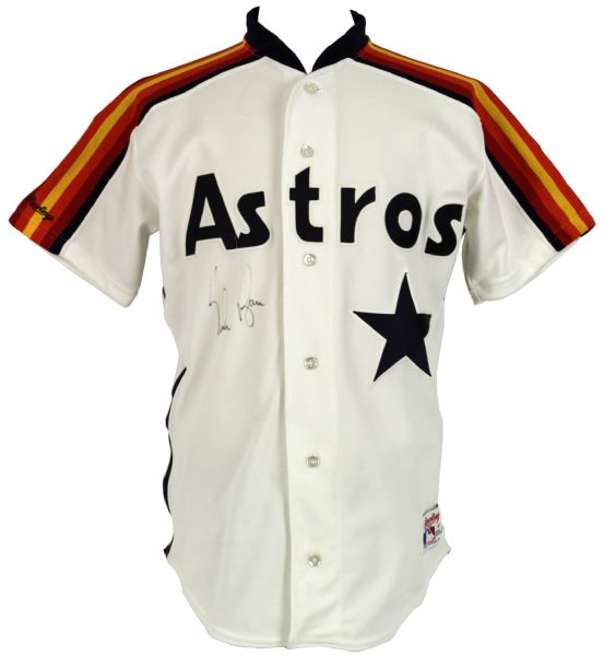 1990 Nolan Ryan Houston Astros Signed Authentic Jersey From Scoreboard Signing - JSA
