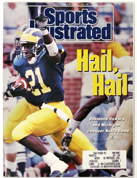 1991 Desmond Howard signed Sports Illustrated - Heisman (Michigan) &  Super Bowl MVP Green Bay Packers - JSA
