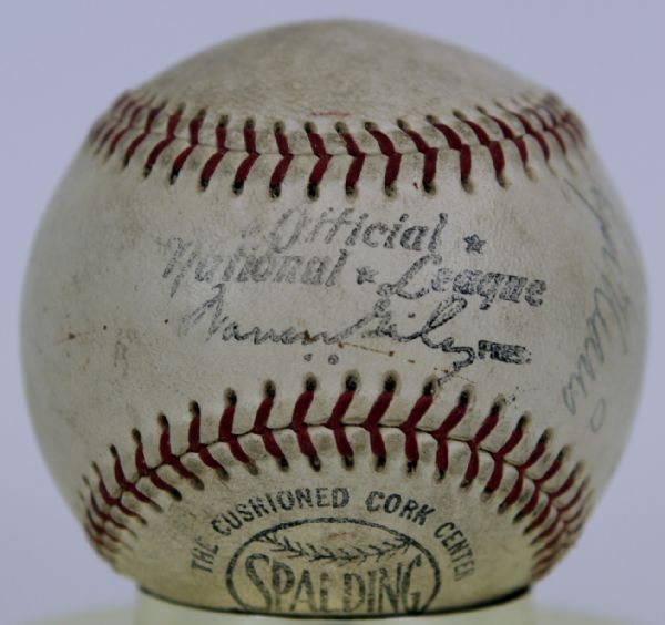 Baseball Superstars Multi Signed ONL (Giles) Baseaball w/ Roger Maris & Willie Mays Included From Cubs Employee - JSA 