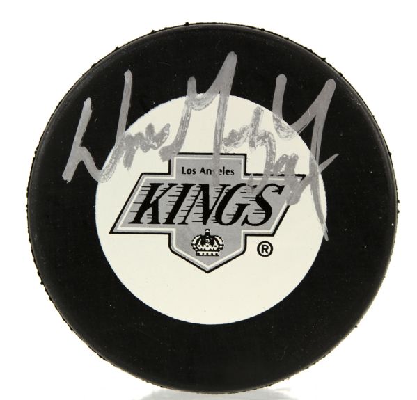 1990s Wayne Gretzky Los Angeles Kings Signed Hockey Puck - JSA