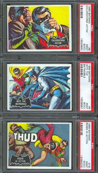 1966 Batman (Black Bat) PSA Graded MINT 9 (OC) Collection (6)