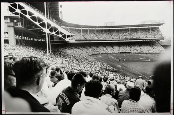1957 Milwaukee County Stadium "The Sporting News Collection Archives" Original First Generation 9" x 14" Choice Jumbo Oversized Photo (TSN Collection Hologram/MEARS Photo LOA) 1:1, Unique